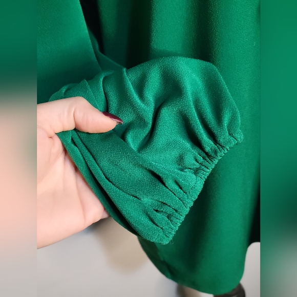 Adrianna Papell Vibrant Green Ruffle Blouse - Picture 2 of 6